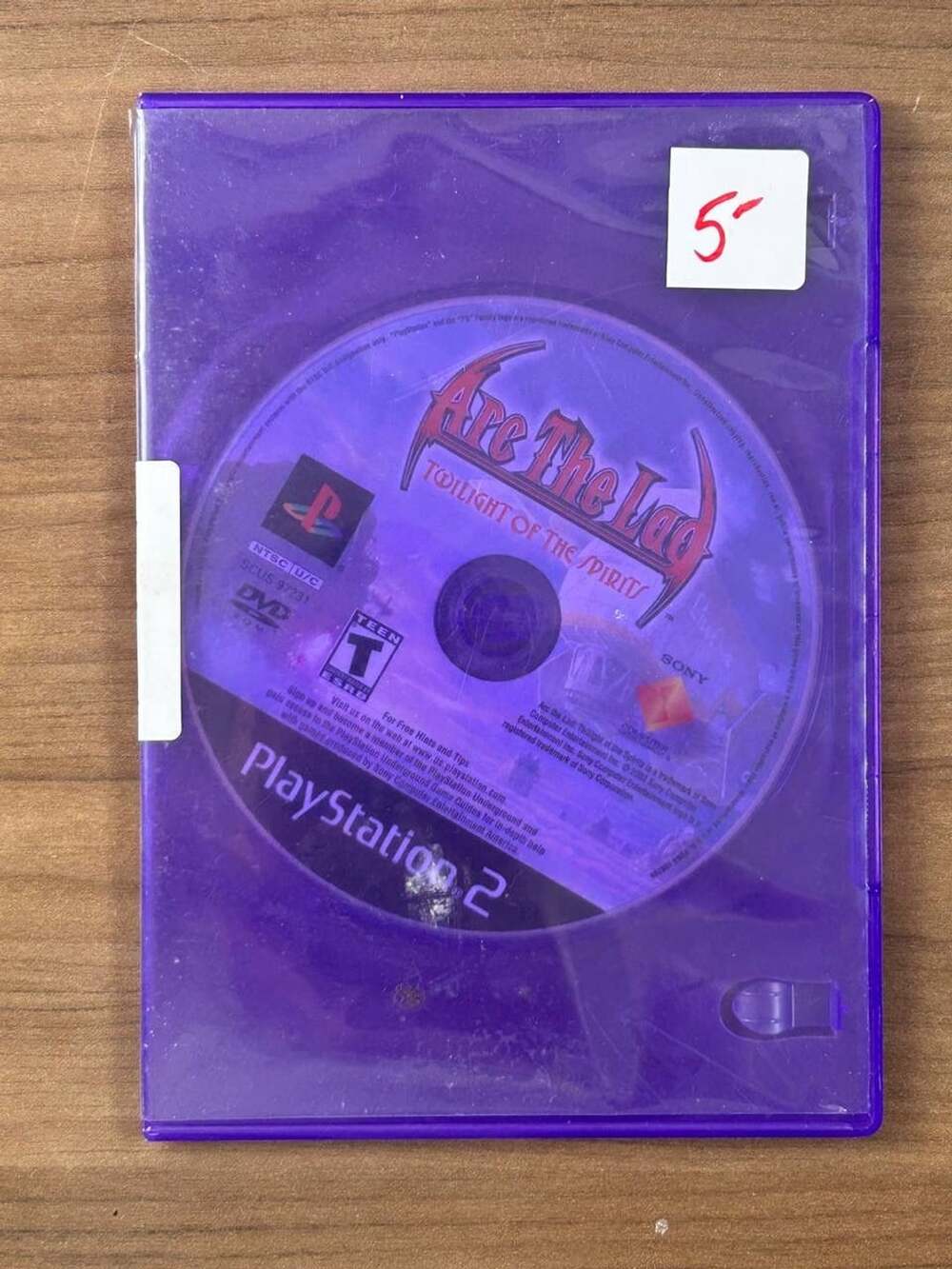 ArctheLad Twilight of the Spirits Sony PlayStation 2 PS2 Disc & Replacement Case